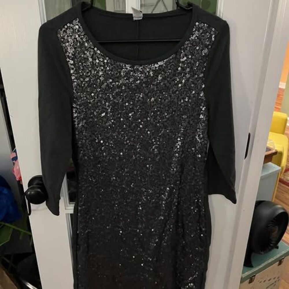 Old Navy Sequin Front Long Sleeve Dress Size Small